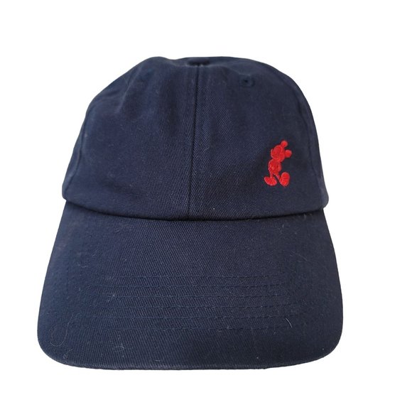 Disney Parks Dad Hat Mini Mickey Mouse Logo Navy Blue & Red Adjustable Strap - Picture 1 of 6